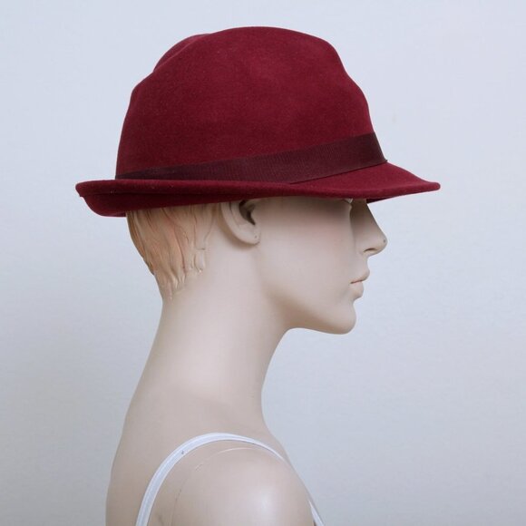 DPC 1921 Wool Fedora Hat Burgundy Women One Size‎ main image 10